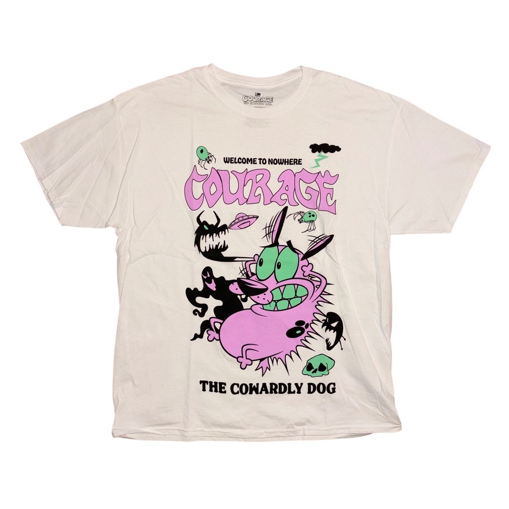 Cartoon Network Courage the Cowardly Dog White Graphic T-Shirt Mens‎ XL Nowhere